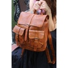 image:imageKomalC Leather Backpack Rucksack Travel Laptop Camping Bag for Men Women TanBrown
